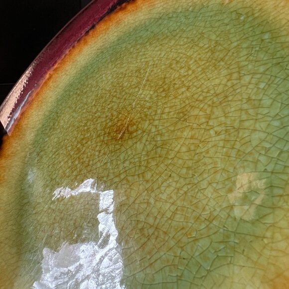 2 x Over and Back Metropolitan Stoneware Crackle Blue Green Brown Plates - Picture 16 of 16